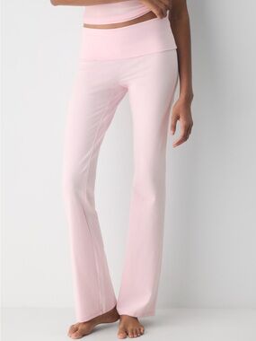 Aritzia Light Pink Flared Track Pants